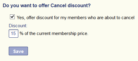 Discount Option on Cancellation